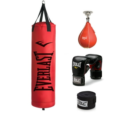 Everlast 70 lb Poly Canvas Red Heavy Bag Kit (Best Boxing Heavy Bag)