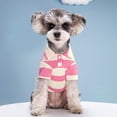 thumbnail image 2 of 1 Small Dog Shirt Dog Clothes for Small Dogs Pink Striped Breathable Dog Polo Short Sleeve Casual Pet Apparel for Daily Wear Walks 1 Piece, 2 of 4