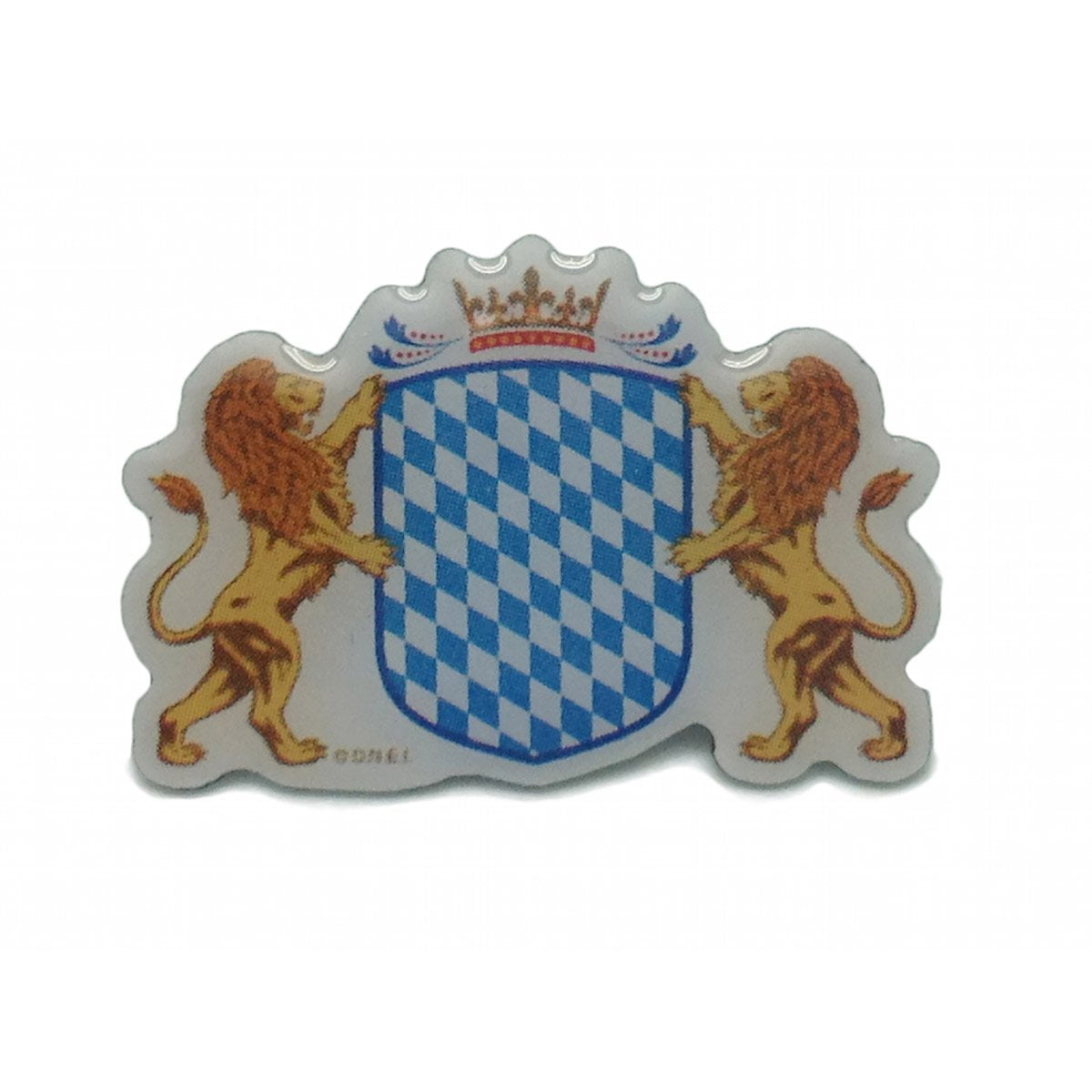 Bavarian Shield Large Blue & Gold Oktoberfest Hat Pin 