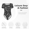 thumbnail image 6 of Rateoe Daisies Flowers Printed Women Rash Guard Short Sleeve,Tummy control Swimsuit Surfing Swimsuit Bathing Suit Short-sleeved Onesie UPF 50+, 6 of 6