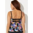 thumbnail image 2 of Swimsuits For All Women's Plus Size Faux Flyaway Underwire Tankini Top with Adjustable Straps, 2 of 4