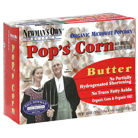 Newman's Own Organics Microwave Butter Popcorn, 9.9 oz (Pack of 12