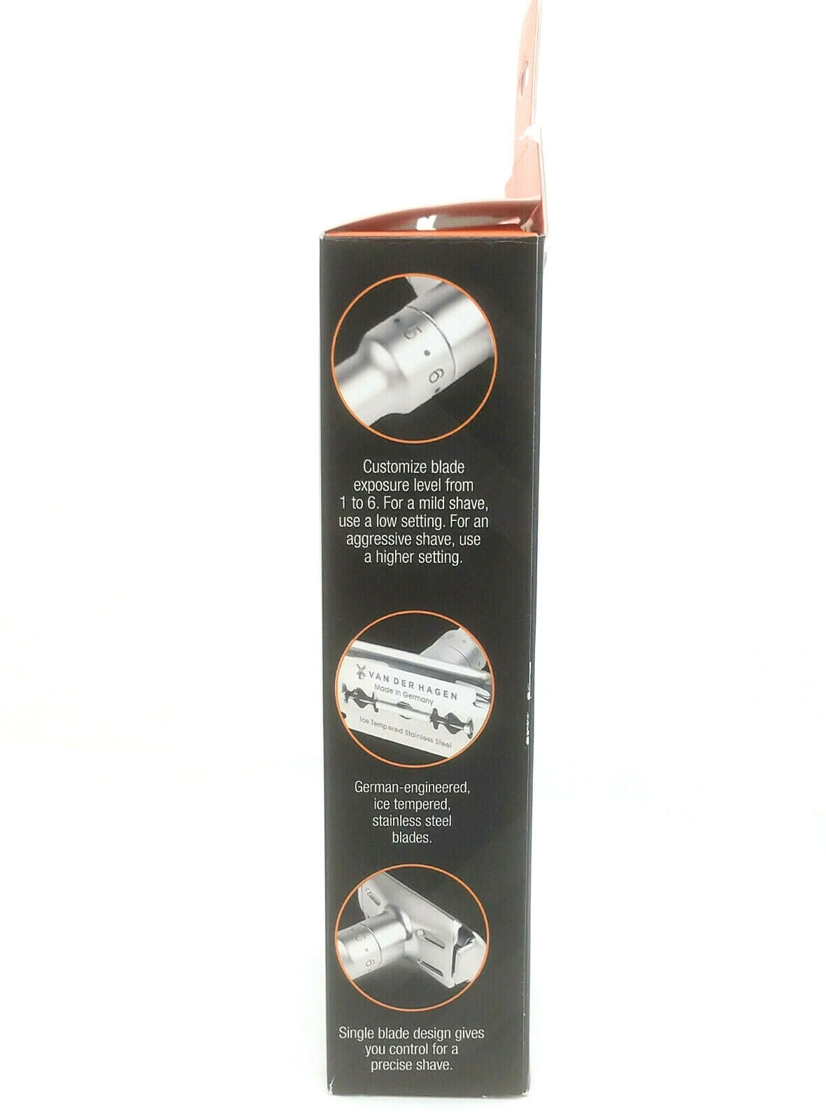 Van Der Hagen Unisex TWIST Adjustable Safety Razor Siver 5 Blades + Shave Butter sample