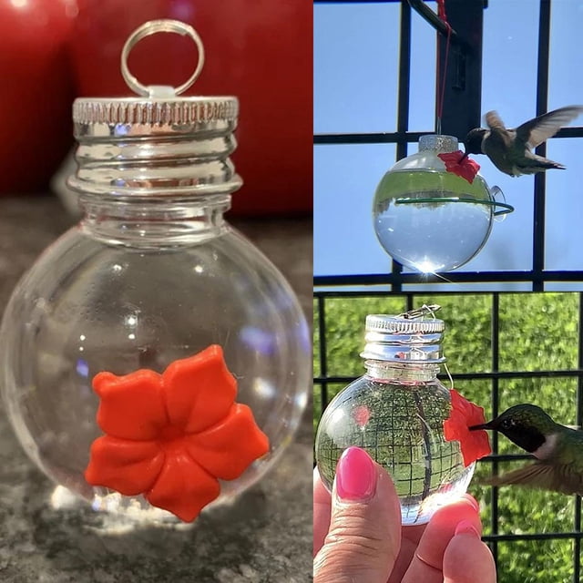 Comedero Para Pájaros Alimentador de agua de plástico para pájaros, botella de alimentación de colibrí de mano (flor)
