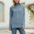 thumbnail image 2 of Oversized High Neck Knit Pullover Sweater for Women – Soft Cozy Batwing Long Sleeve Loose Fit Turtleneck Top, Warm Winter Loungewear & Fall Outerwear, 2 of 4