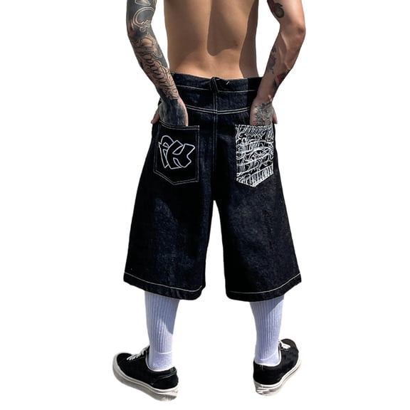 Men's Casual Jean Washed Denim Shorts For Summer Casual Loose Fit Cargo Cut Off Five Inch Inseam Pants