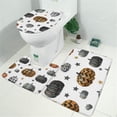 thumbnail image 2 of Gray and Orange Halloween Pumpkins Bathroom Rugs Sets 3 Piece,Toilet Cover Set,Absorbent Non Slip Bathroom Mats Sets with U-Shaped Contour Rug Toilet Rug Set, 2 of 5
