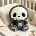 thumbnail image 3 of Halloween Skeleton Sloth Decor Plush Doll for Gothic and Spooky Home Accents - 8.7 Inch Soft Toy for Halloween Party and Indoor Decoration, 3 of 5