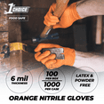 thumbnail image 2 of 1st Choice Orange Disposable Nitrile Gloves, Size Large, 100 Count, Diamond Grip, 2 of 7