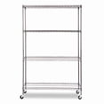 thumbnail image 4 of Nsf Certified 4-Shelf Wire Shelving Kit With Casters, 48w X 18d X 72h, Black Anthracite, 4 of 11