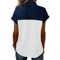 thumbnail image 4 of Nestiefly Womens Spring Tops Casual Short Sleeve Summer Shirts for Women Button Down Denim Collar T Dressy White S, 4 of 5