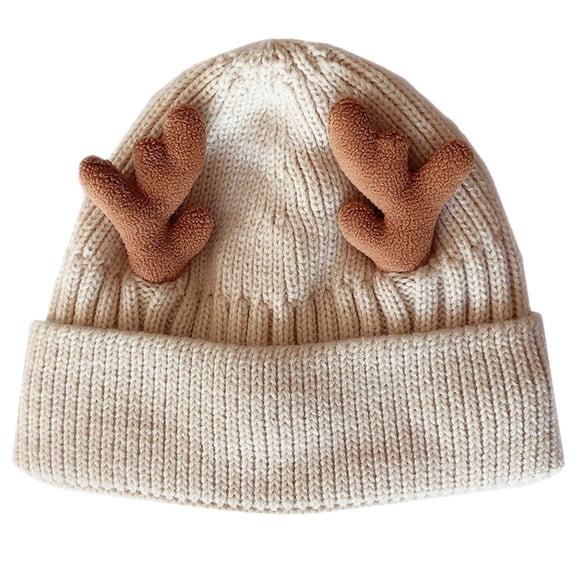 Homoyoyo Men's Warm Knitted Reindeer Hat Winter Beanie Cap Holiday Christmas Accessories