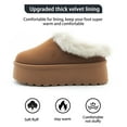 thumbnail image 3 of Glaze Women Winter Slip On Warm Faux Fur Lined Suede Snow Boots 2 Inch Sole, 3 of 7