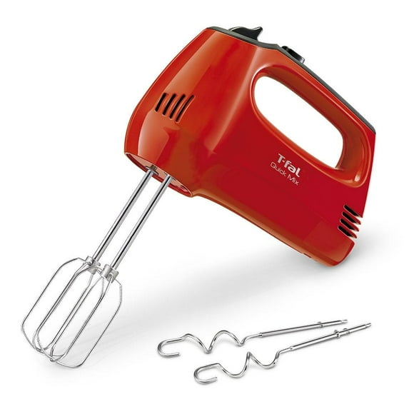 Batidora de Mano T-Fal Roja 2 ganchos amasadores, 2 batidores