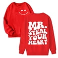 thumbnail image 2 of Rggeeun Baby Boys Sweatshirt Casual Letter Graphic Print Soft Blend Long Sleeve Crewneck For Kids Youth Relaxed Fit Tops,Red,13-14 Years, 2 of 4
