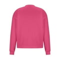 thumbnail image 4 of Wyobmus Mens Sweatshirts Cropped Crewneck Pullover Sweatshirts Long Sleeve Solid Outwear Clothes Hot Pink, 4 of 5