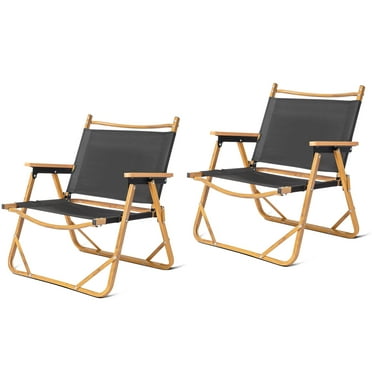 UBesGoo 21" Set of 2 Folding Camping Chair, Portable Armchairs, Black