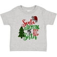 thumbnail image 3 of Inktastic Santa is Promoting Me to Big Sister Green Plaid Tree Girls Toddler T-Shirt, 3 of 5