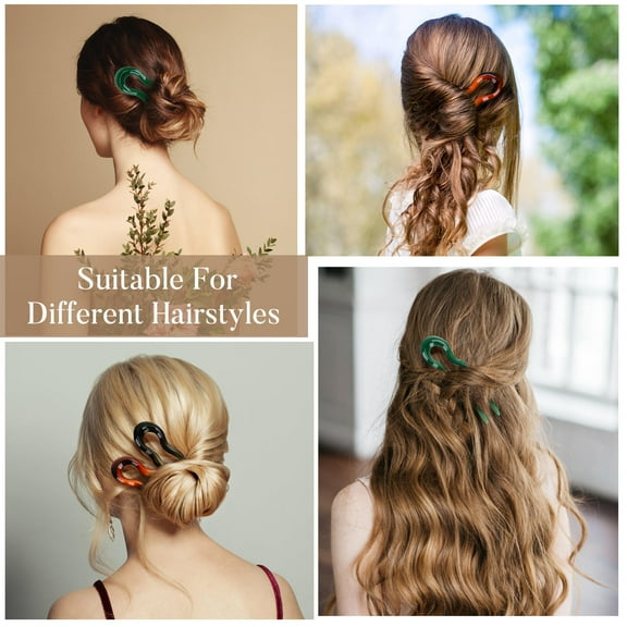 BESTYASH 3pcs Assorted Color French Hair Pins for Buns and Daily Decoration Made of Durable PC Material