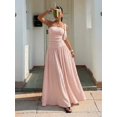 thumbnail image 4 of Women's Strapless Textured Knit Maxi Dress - Pink Elegant Evening Formal Dress for Wedding Prom Bridesmaid, 4 of 6