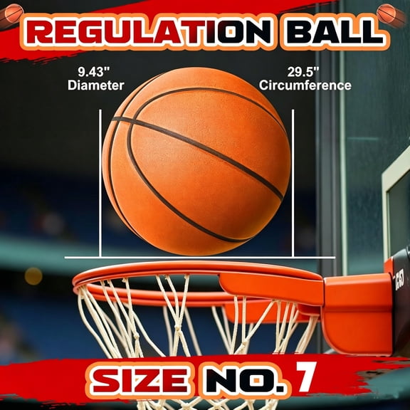 Silent Basketball, 2026 New Silent Basketball, Silent Basketballs Dribbling Indoor, No Noise Basketballs for Various Indoor Activities (Orange, NO.7) Non-Inflatable Model
