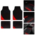 thumbnail image 6 of Leadwolf Car Floor Mats Universal for Kia for EV6 Red Velvet Colored Stripe Waterproof Interior Carpet Mats Protection Accessories 4PCS/Set, 6 of 8