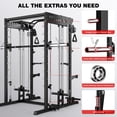 thumbnail image 3 of Forgemus Smith Machine, 2000LBS M11 Multi-Function Squat Rack Power Cage with Cable Crossover System and Smith Bar, All-in-One LAT Pull-Down Machine for Home Gym, 3 of 9