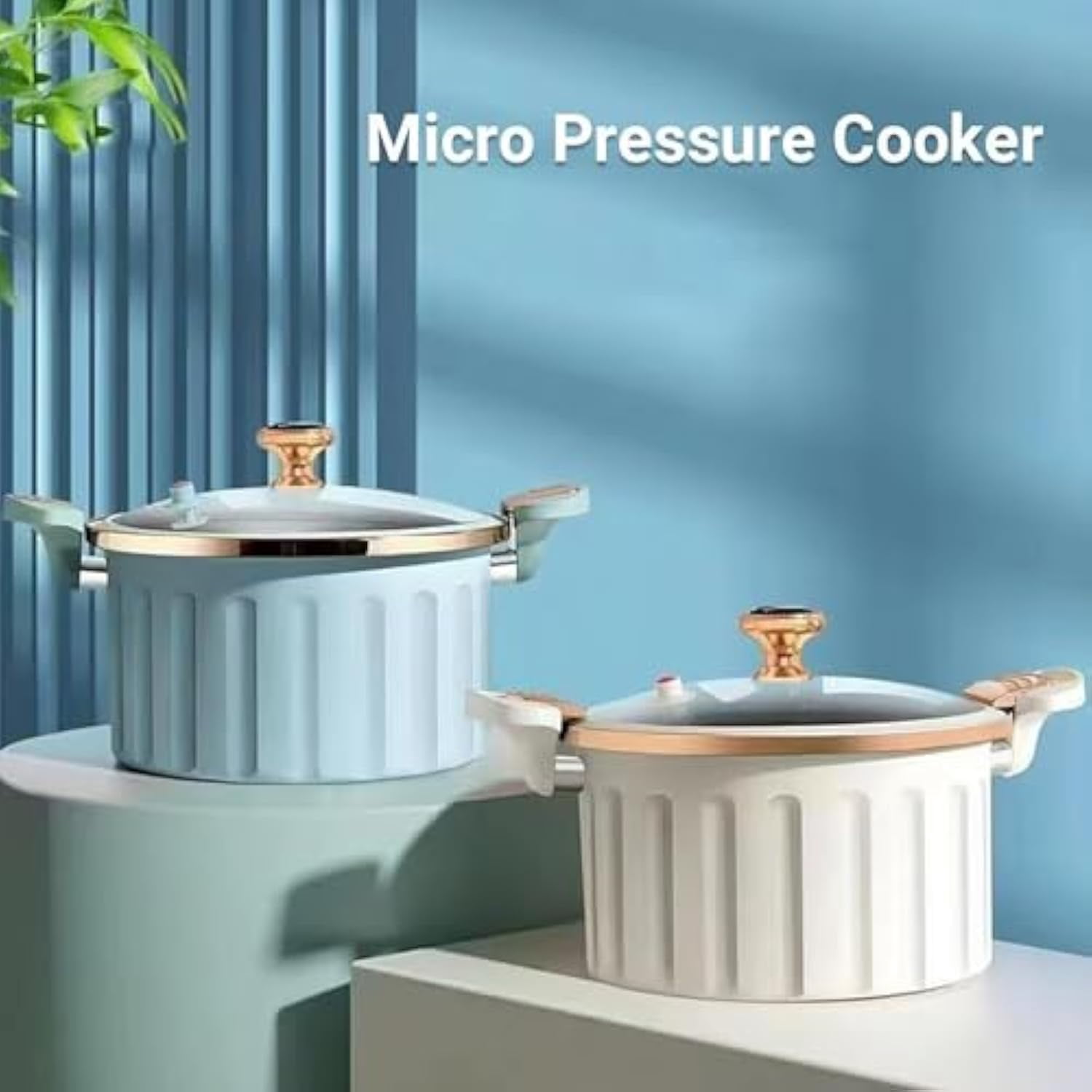 Housewor Micro Pressure Cooker, Housewor Non-Stick Pot, 8L Large Capacity Enamel Small Pressure Cooker for Open Fire, Induction Cooker, Electric Stove, Gas Stove (White)