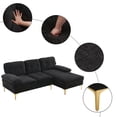 thumbnail image 4 of Sectional Sofa Couch with Sturdy Metal Feet, L-Shaped Modular Couch with Chaise, 3-Seater Chenille Sofa with Soft Padded Seat for Living Room, Bedroom, Easy Assembly, 4 of 7