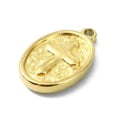 thumbnail image 2 of 10 pc Ion Plating(IP) 304 Stainless Steel Pendants Real 18K golden Plated Oval with Cross 16.5x10.5x2.5mm Hole: 1.5mm, 2 of 3