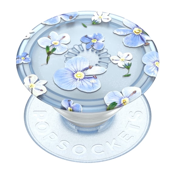 PopSockets Adhesive Phone Grip, Holder, Phone Stand, Plants - Translucent Blue Fields