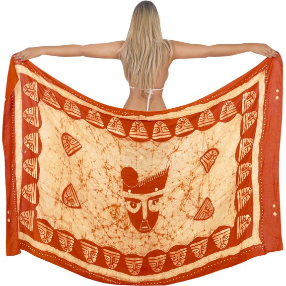 HAPPY BAY Women's Beach Wrap Bikini Wraps Swimwear Cover up Skirt Bathing suit Swimsuit Sarong Coverups for Women One Size Face, Orange