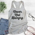thumbnail image 2 of Never Not Hungry Tank Top, Ladies Racerback Tank Top, Food Tank, Foodie Tank, Silver Gray, Medium, 2 of 3