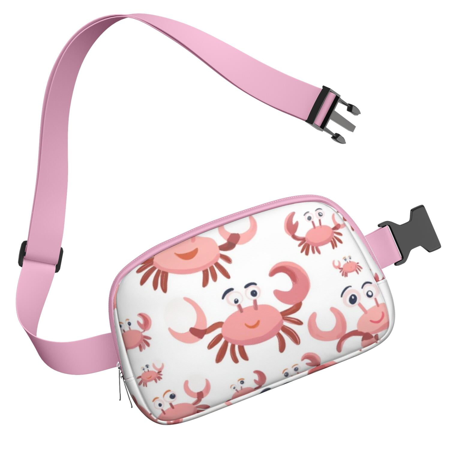 Waist Packs Bag Marine Adorable Crab Waist Bag Running Belt Bag for Jogging for Women Casual Waist Packs with Adjustable Strap Waterproof Belt Bag for Workout Running Travelling