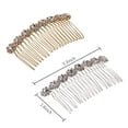 thumbnail image 2 of 4Pcs Alloy Diamond Rhinestone Side Hair Combs Flower Crystal Hair Clips Wedding Hair Comb Bridal Jewelry Hair Clips Decorative Hair Combs for Women Hair Accessories(Silver,Gold), 2 of 2