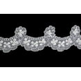 thumbnail image 1 of Lily 3" White Sheer Corded Sequins Floral Lace Scalloped Edge By Yardage, 1 of 1