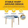 thumbnail image 4 of Blue Bohogeometric Table Cloths for 4 Foot Rectangle Tables, Bohemia Ethnic Abstract Lines Leaf Patio Waterproof Elastic Fitted Tablecloths, Washable Rectangular Table Cover for Camping, 4 of 8