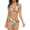 thumbnail image 1 of NICKSUN Women's Bikini Sets, Cute Print Two Piece Bathing Suits Sexy Halter Padded Bikini Swimsuits, 1 of 6