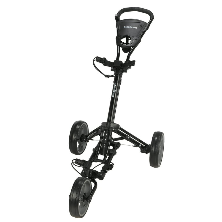 Caddymatic Golf X-TREME 3 Wheel Push/Pull Golf Cart with Seat Black/Red