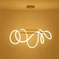 thumbnail image 5 of Modern Round Metal LED Tube Music Symbol Chandelier Golden Ceiling Pendant Light Pendant Light Simple Modern Home Art Restaurant Lamp Dining Table Bar White Circular Ring Pendant Light Metal LED, 5 of 8
