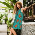 thumbnail image 2 of Honeii Colorful Crab Print Women's Sleeveless Dress, Loose Fit Casual Dress for Women, Summer Fashion Dress, 2 of 7