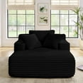 thumbnail image 5 of Leumius Oversized Chaise Lounge Chair,Corduroy Upholstered Cloud Couch Compressed Sofa Bed with Deep Seat for Living Room,No Assembly,Black, 5 of 7