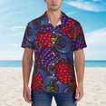 thumbnail image 4 of Daiia Wild Berries Hawaiian Shirt for Men Gentle Cotton Regular Short Sleeve Casual-X-Large, 4 of 9