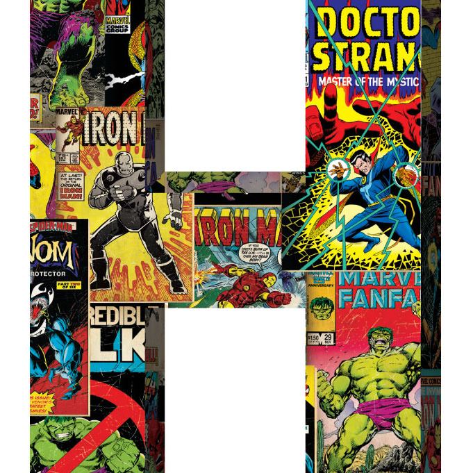 Marvel Superhero Retro Comics Wooden Letter 'C' with Hooks 