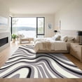 thumbnail image 3 of ODIKA 2'x3' Machine Washable Non-Slip Area Rug, Contoured Wave with Interlocking Ribbon Like Bands High Traffic Rug with Pad, Ivory, 916326, 3 of 8