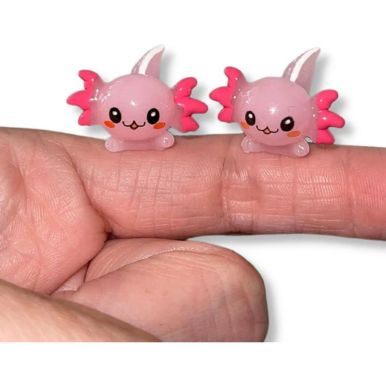 Axolotl Resin Charms 10 Pack Mini Pink Axolotl Slime Charm Resin Cabochon  For Slime 