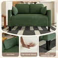 thumbnail image 4 of CQSXDA 48 Inch Soft Loveseat Couch Featuring Cushions And Storage Pocket, For Home & Office Spaces, Dark Green, 4 of 15