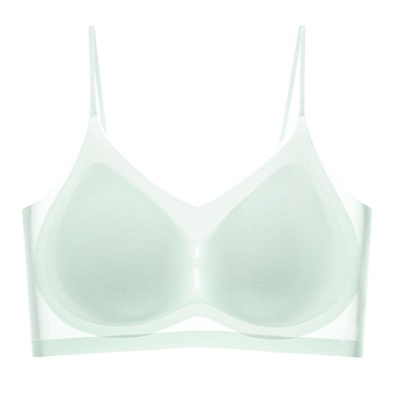 Uvwlwu Wireless Jelly Bras for Women, Women's Comfortable Thin Silk Beautiful Back Seamless Anti Sagging Sports Bra