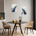 thumbnail image 5 of ZHONGYUTONG Peacock Wall Art 2 Pieces Blue Peacock with Flower Canvas Print Elegant Peacock Pictures Beautiful Birds Painting for Home Decor Frame (24"x36"x2PCS), 5 of 6