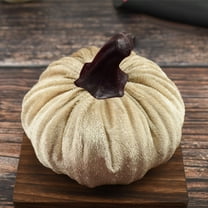 Wdhugt Pumpkin Decor 1pcs Artificial Fake Faux Velvet Foam Fabric Pumpkins Decoration for Fall Home Farmhouse Harvest Thanksgiving Decorative Gold